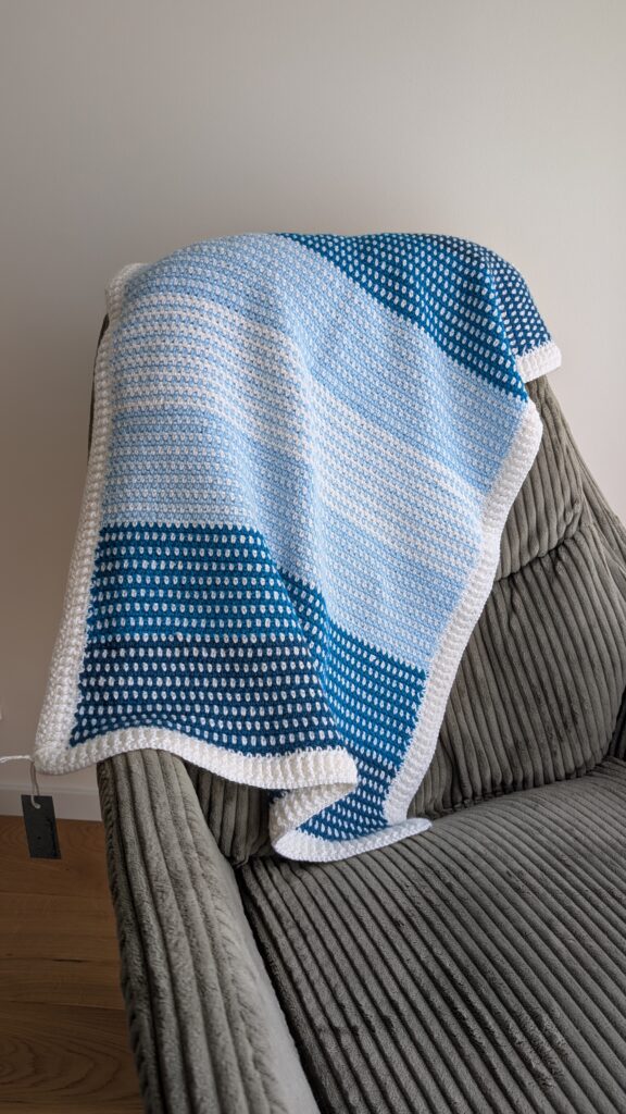 Heegeldatud tekk - samblakoes (moss stitch)